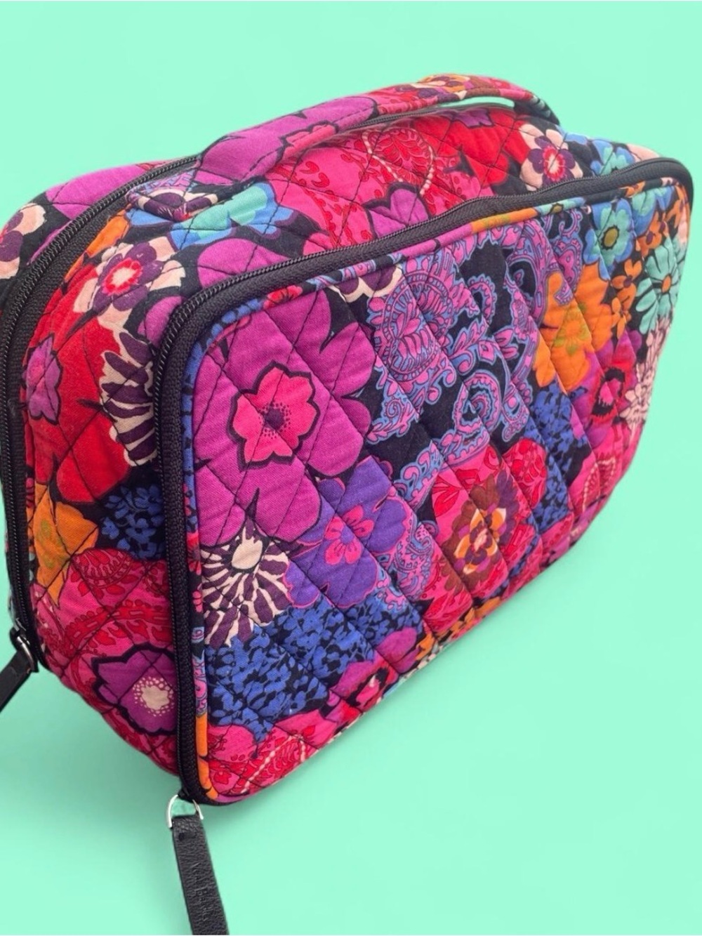 Vera Bradley Floral Fiesta Quilted Floral Cosmetic Case
